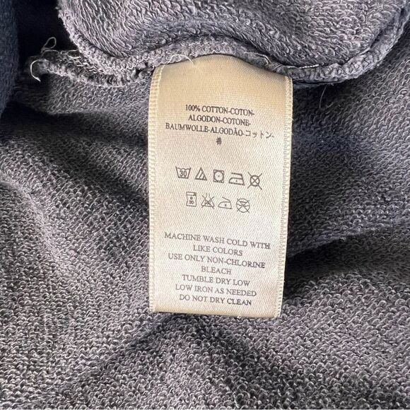 Free People Grey Oversized Off Shoulder Raw Edge Sweatshirt Top - Picture 13 of 14